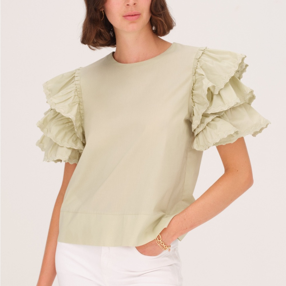 NWT Harshman Juliette Blouse in Soft Green Size XS